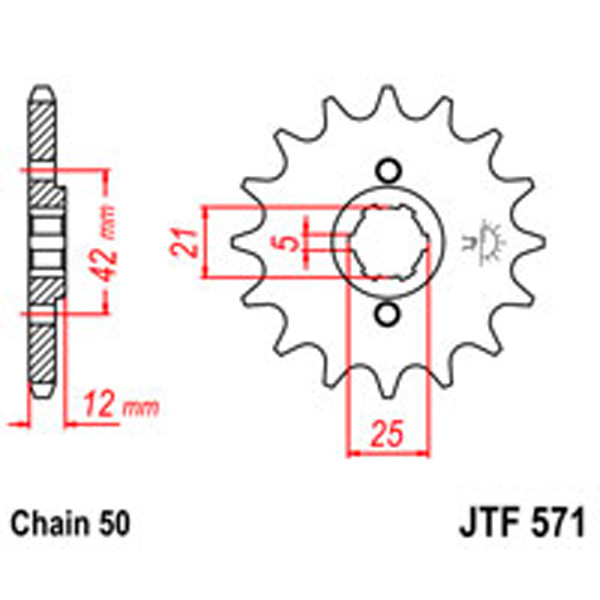 JT JT Gear Box Sprockets G/B 571-16T YAM